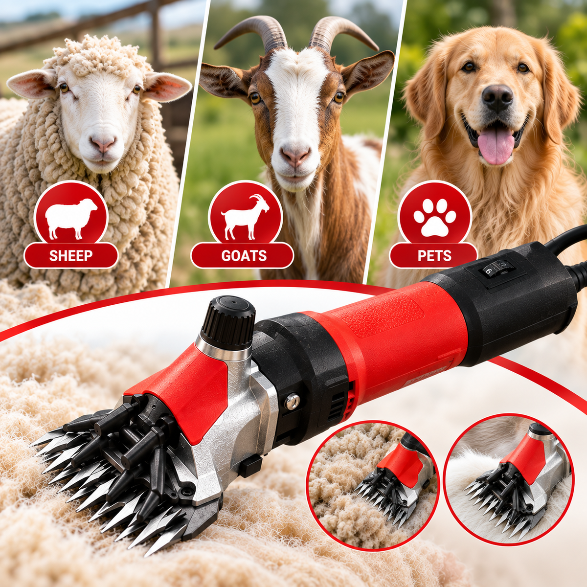 ShearPro – 6-Speed Professional Sheep & Livestock Clipper