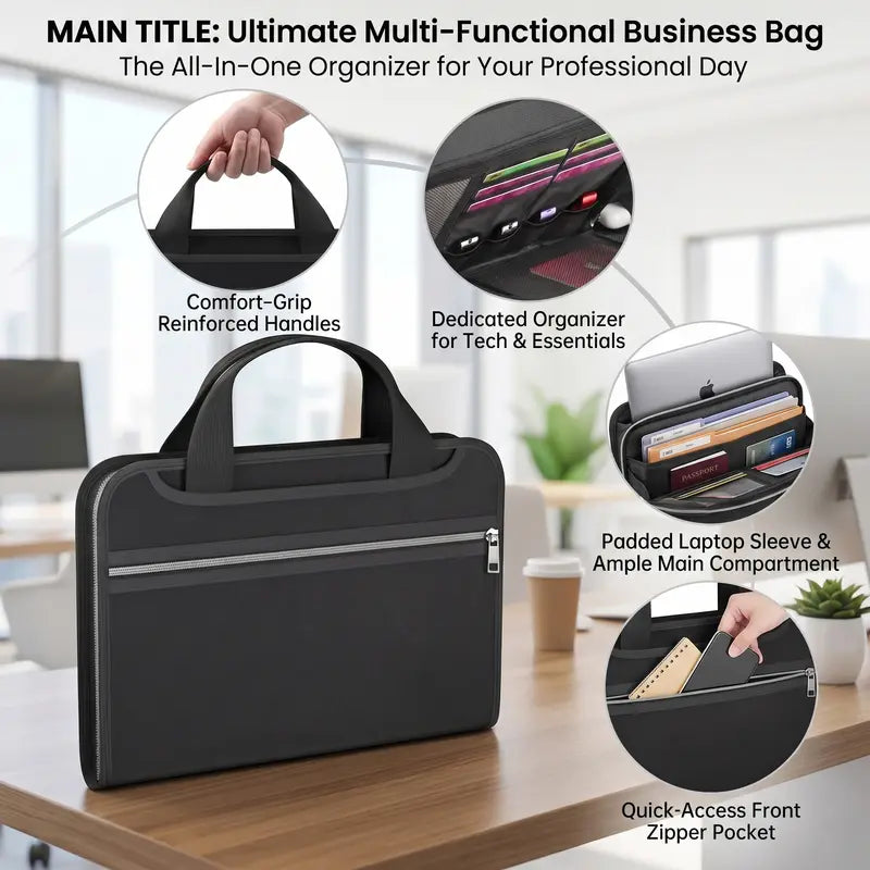 EmberVault – Fire-Resistant A4 Document Organizer Bag