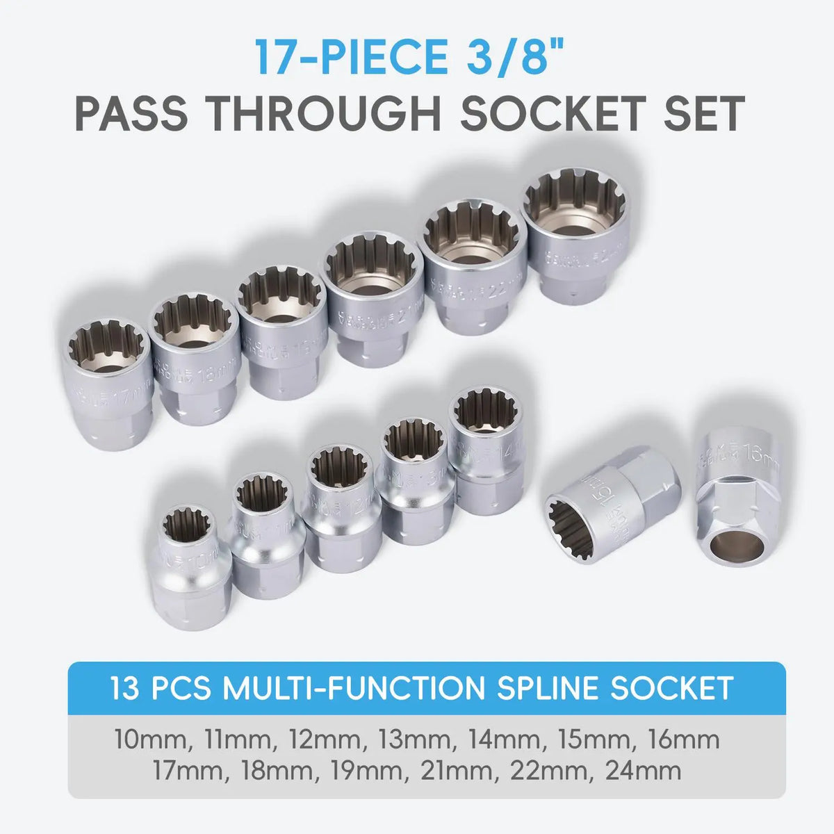 RatchetMax – 17-Piece Pass-Through Socket Kit