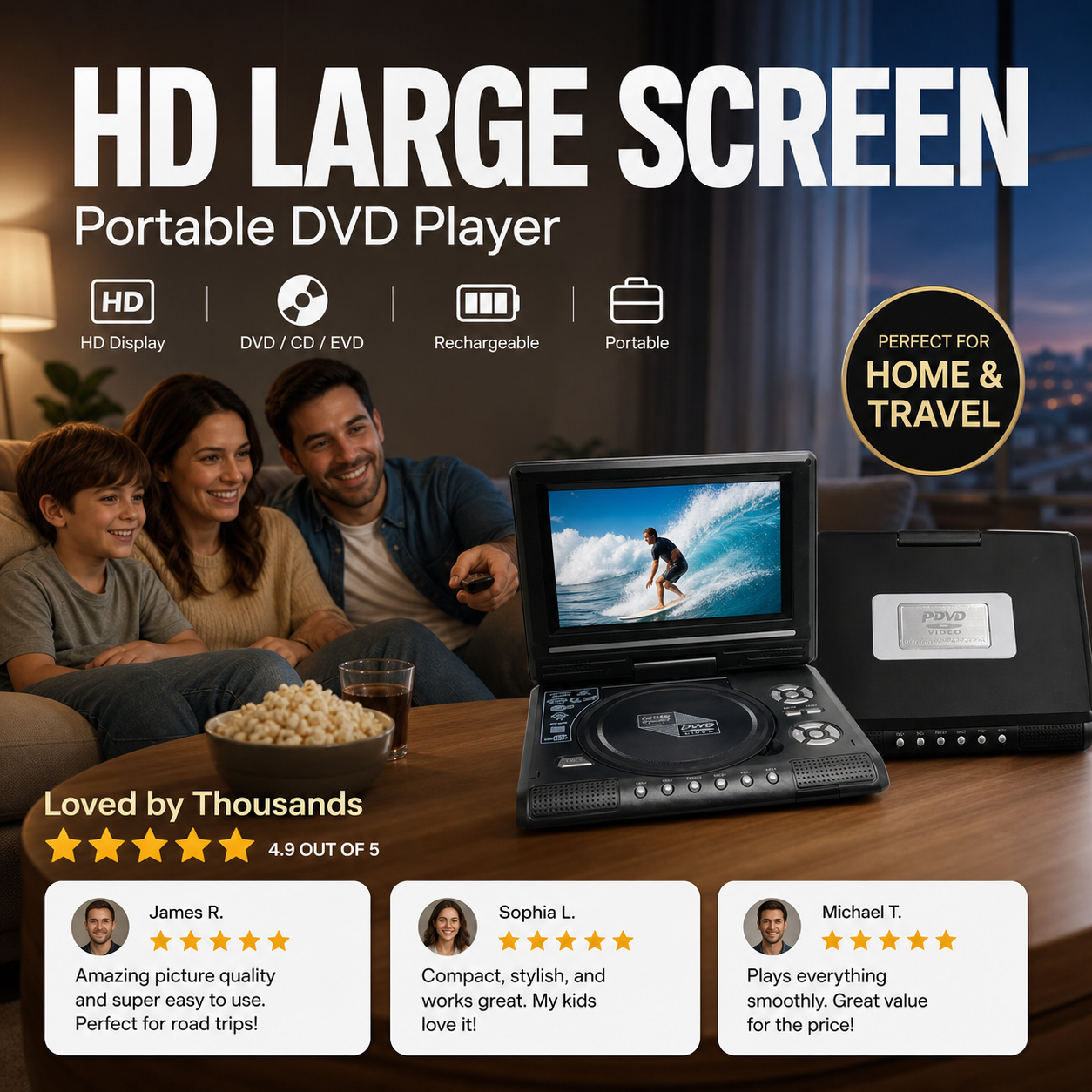CinePort – 7.8-Inch HD Travel Entertainment Player