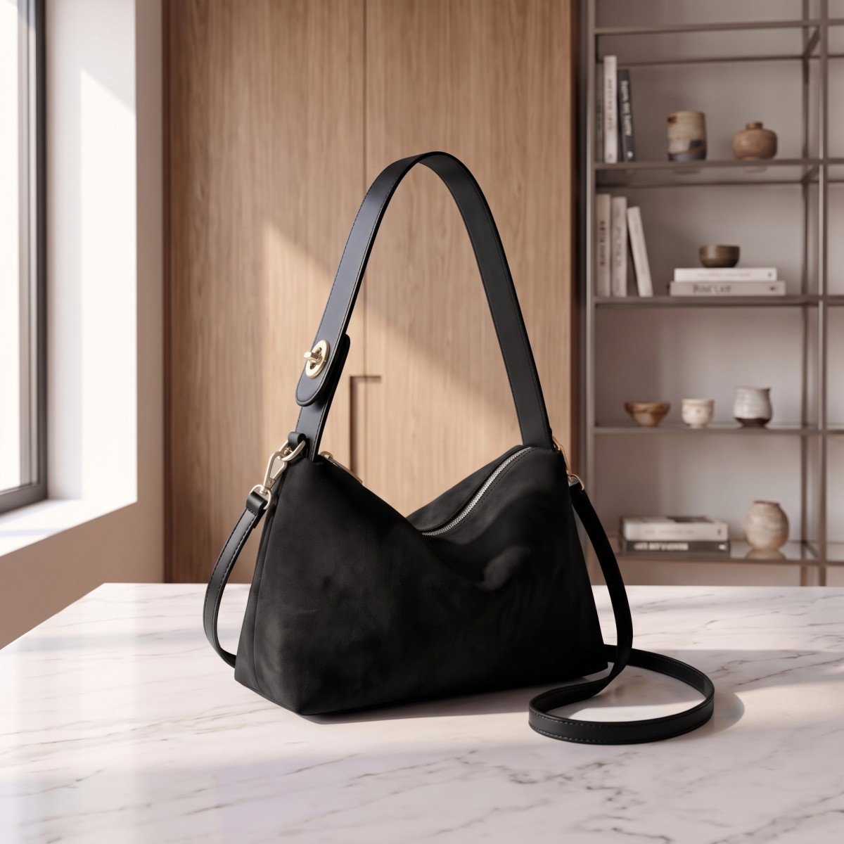 Vintara – Women’s Timeless Suede Boston Bag