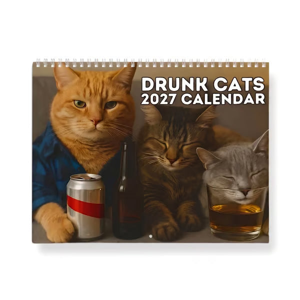 Paws & Pints – Humorous Cats 2027 Wall Calendar