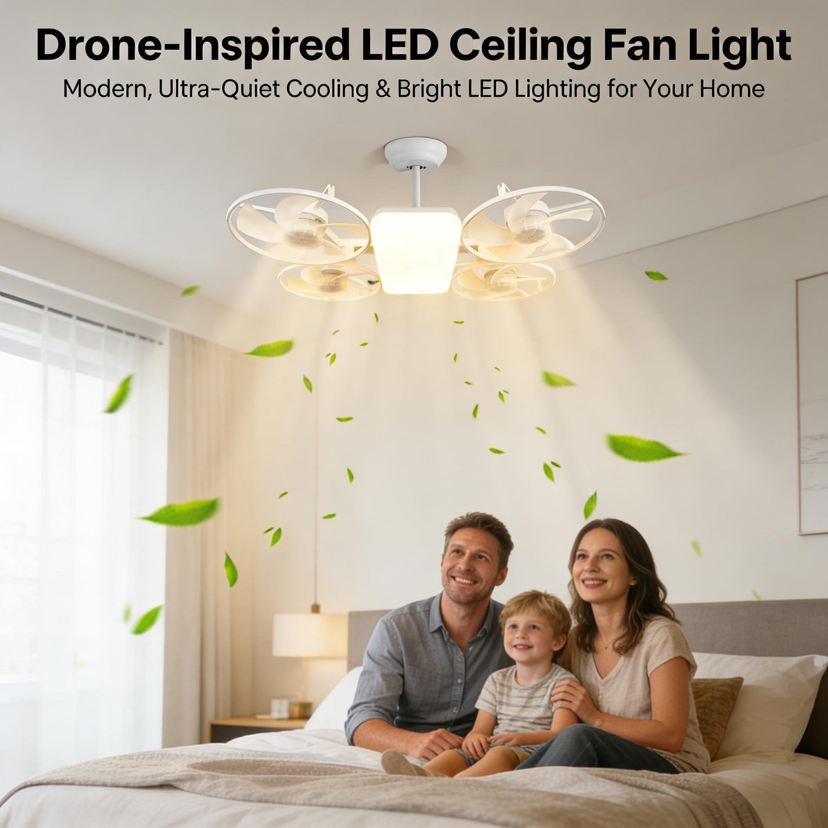 AeroLuxe – Foldable Blade Ceiling Fan Light
