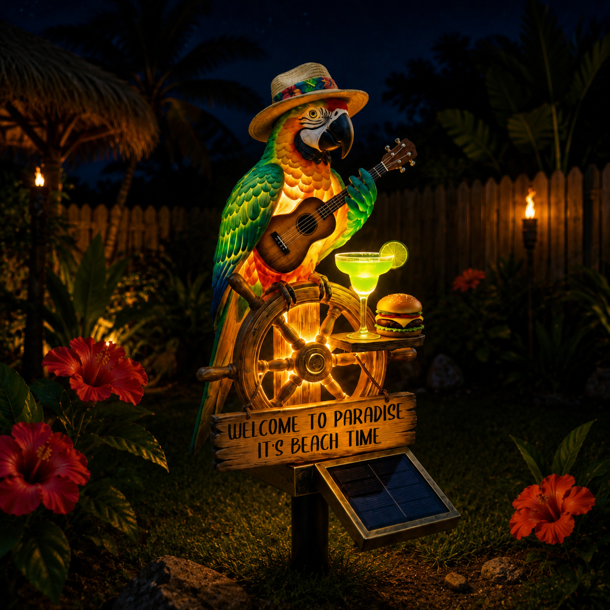 ParadisePerch – Solar Parrot Ornament