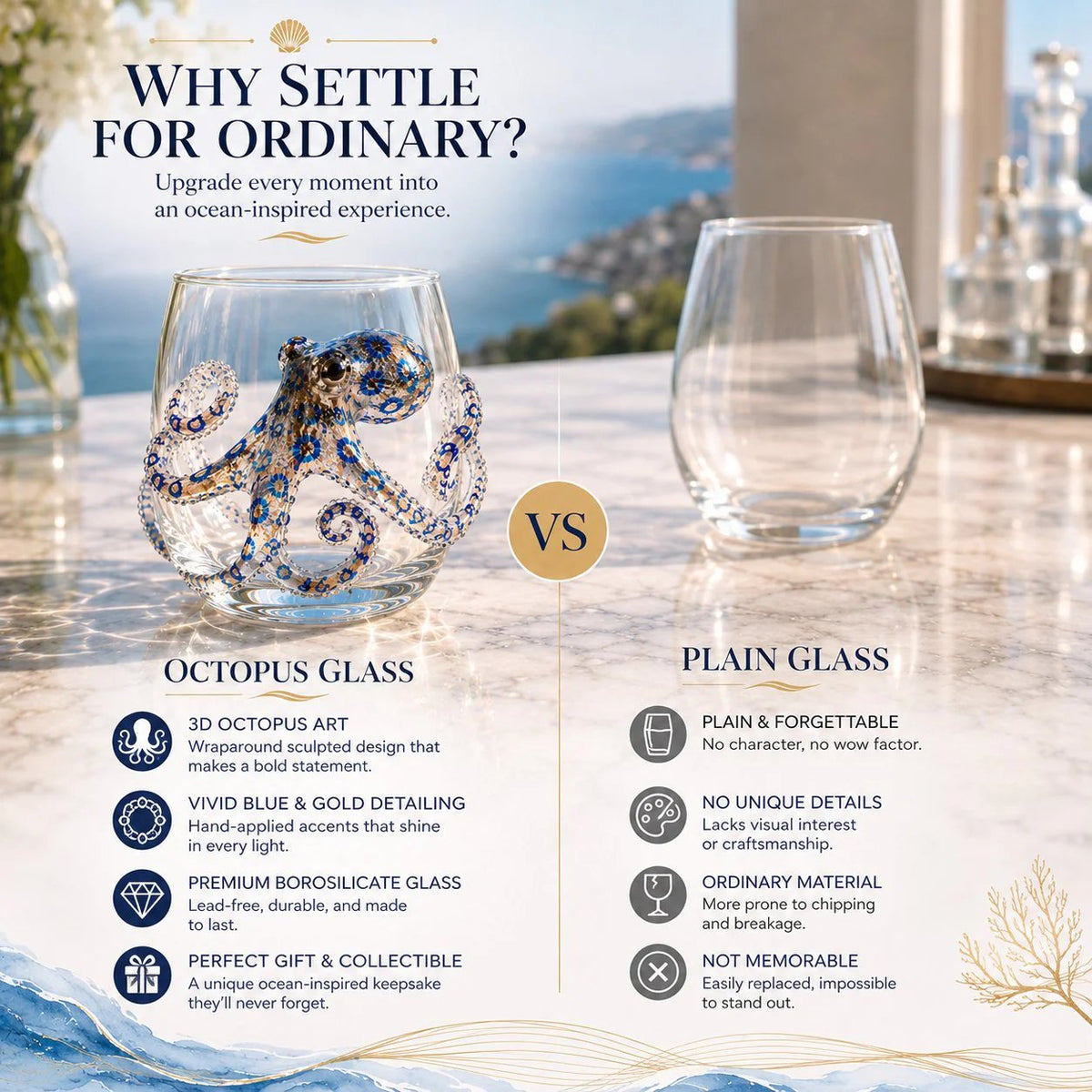 AquaElegance – Coastal Octopus Bar Glass