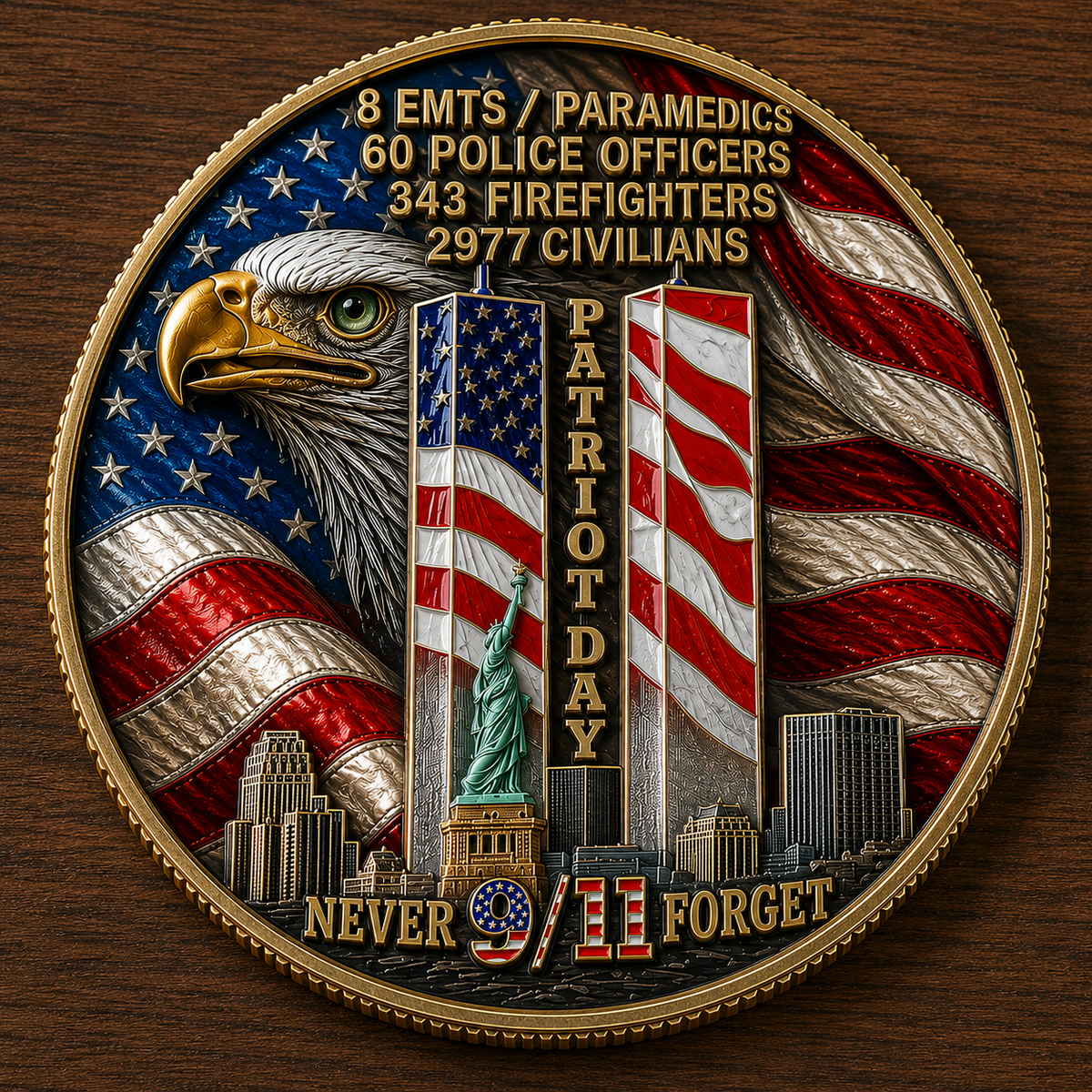 ❤️Last Day 50% OFF - 🎖️9/11 Never Forget Memorial Coin