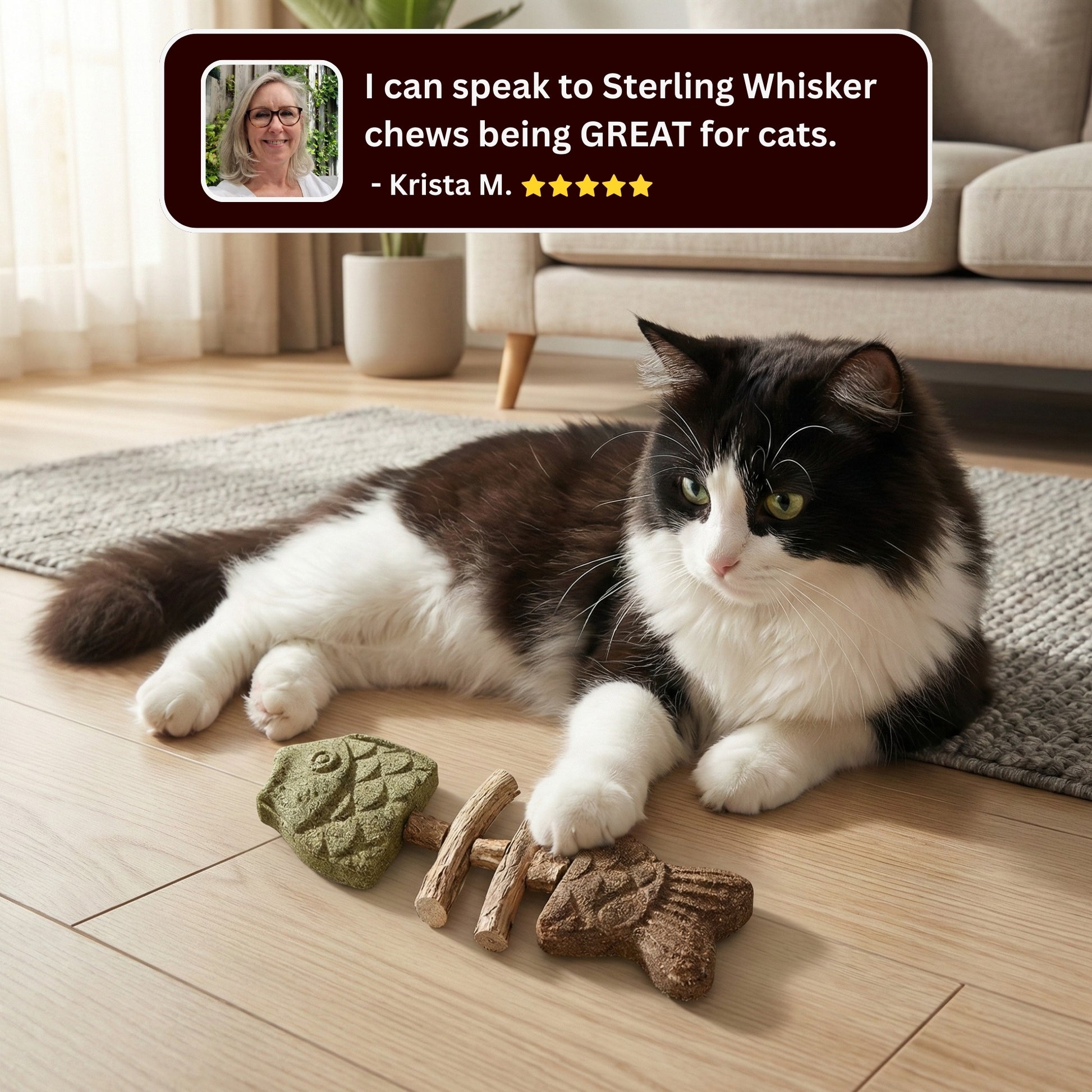 PawZest – Natural Catnip Chew Stick Fish