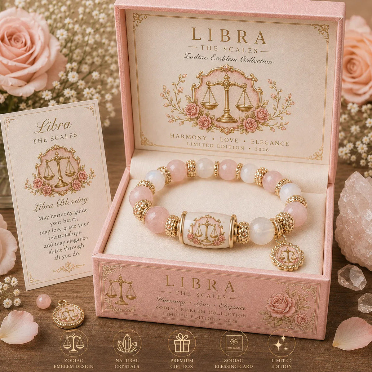 ZodiacBloom – Birth Sign Stone Charm Bracelet
