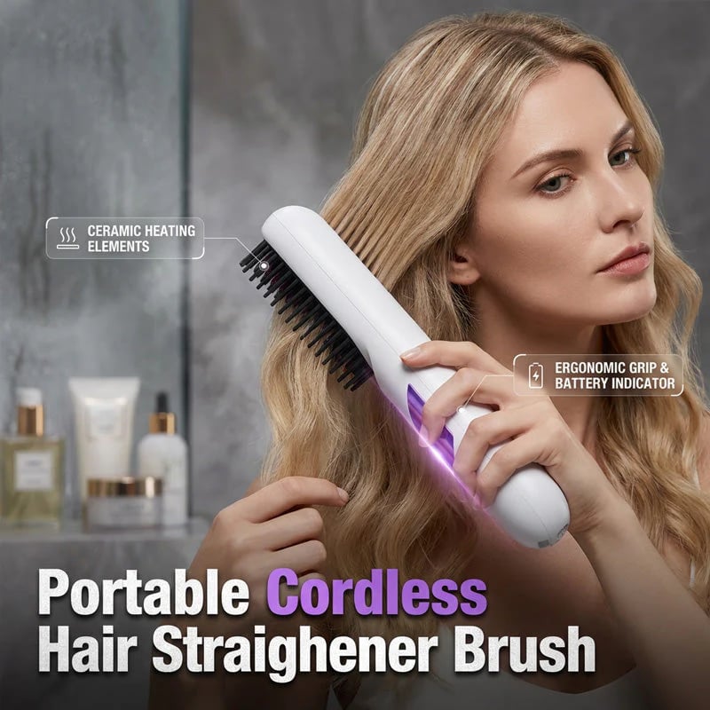 LumiVera – Cordless Ceramic Hair Straightening Brush
