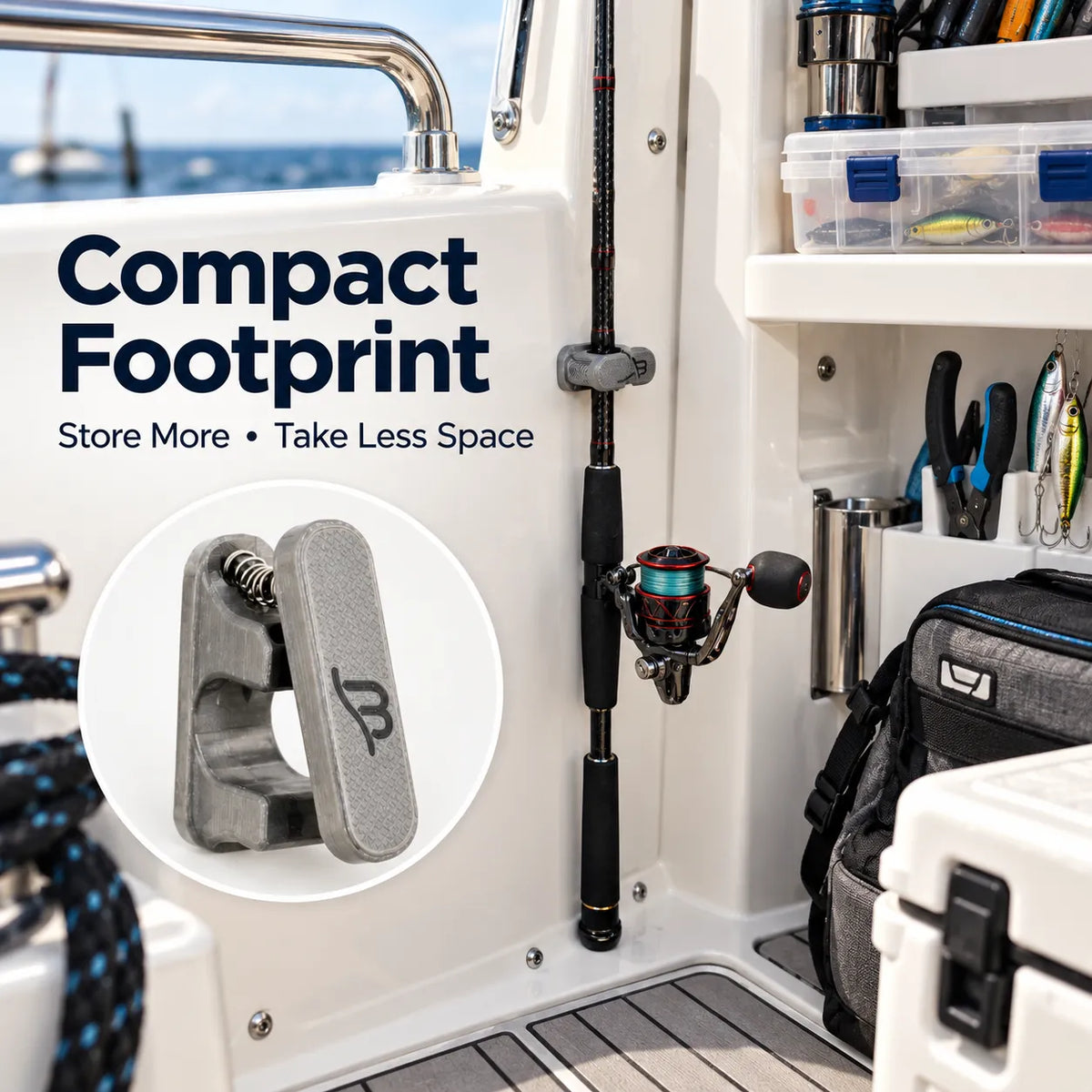 RodMate – Compact Spring-Release Fishing Rod Holder
