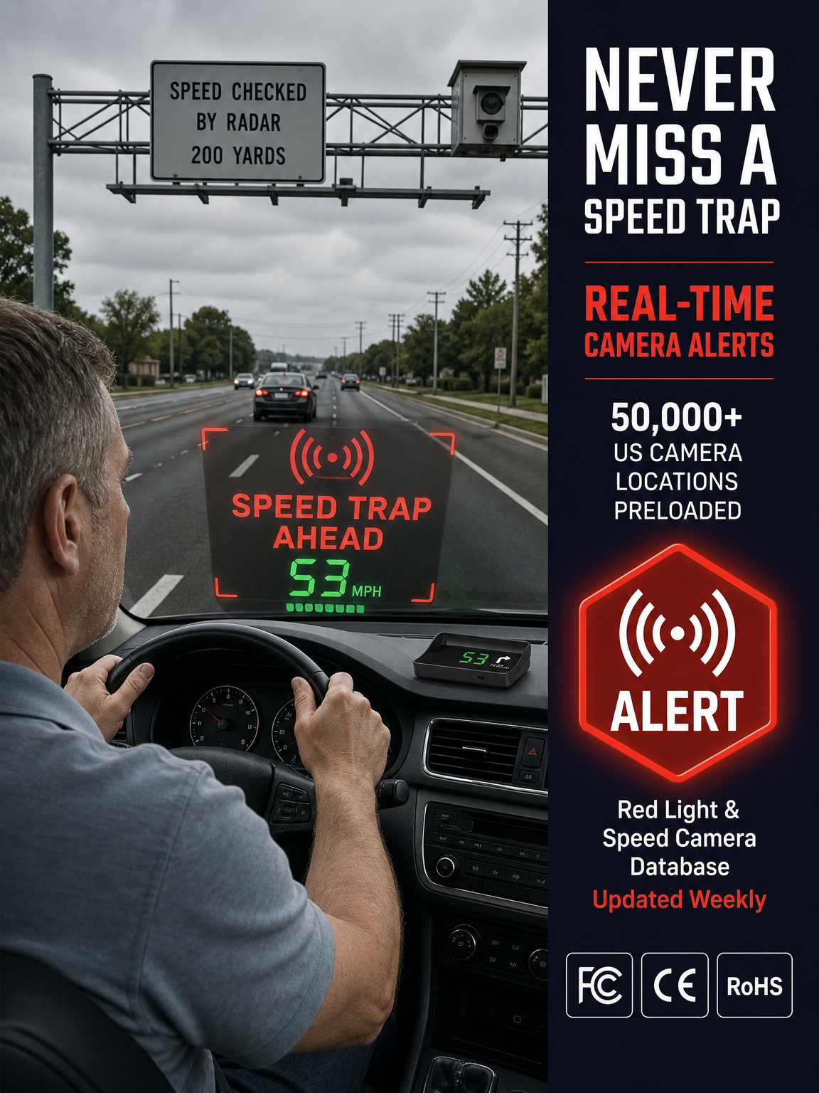 DriveSight – Smart GPS Head-Up Display Speedometer