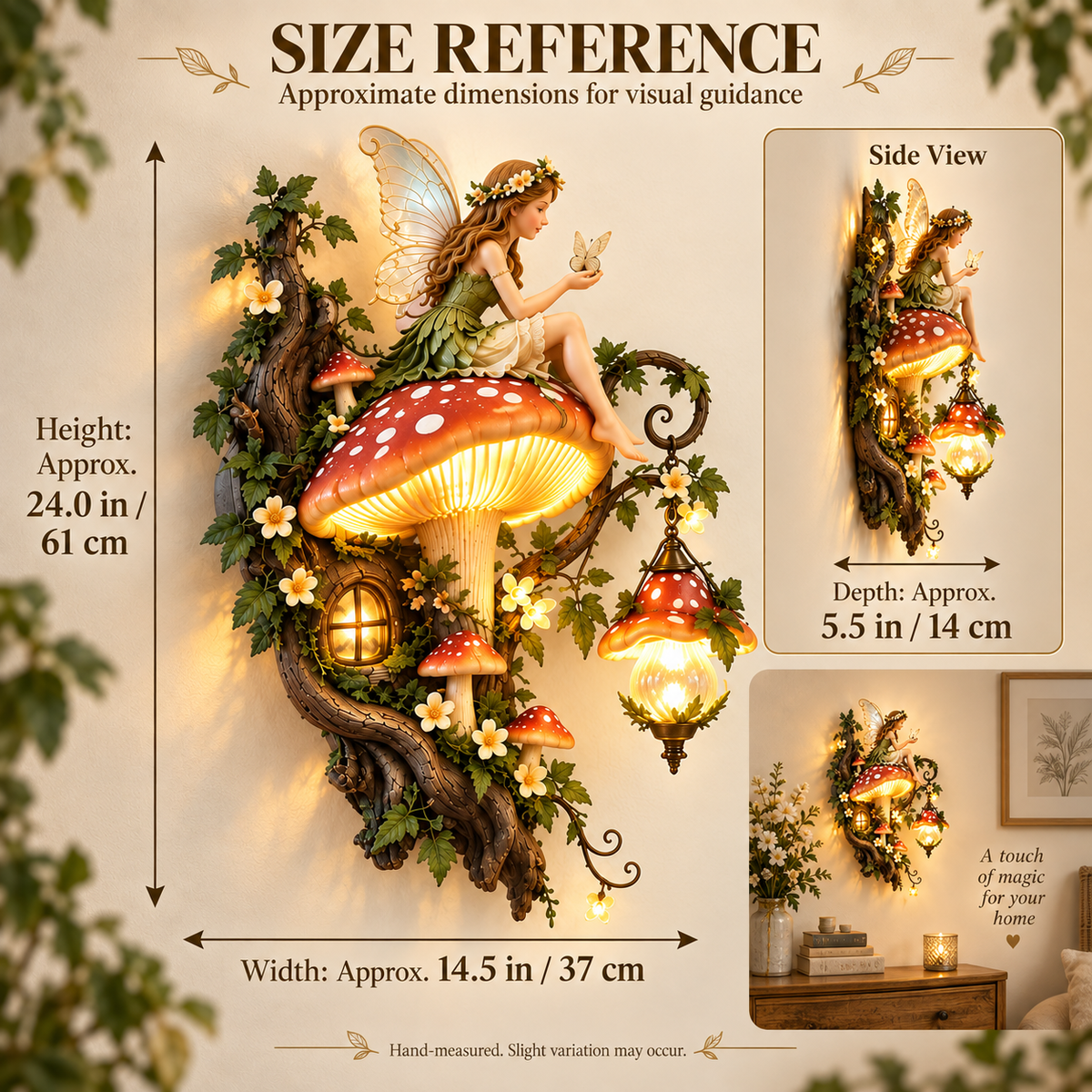MystiGrove – Enchanted Mushroom Fairy Wall Light