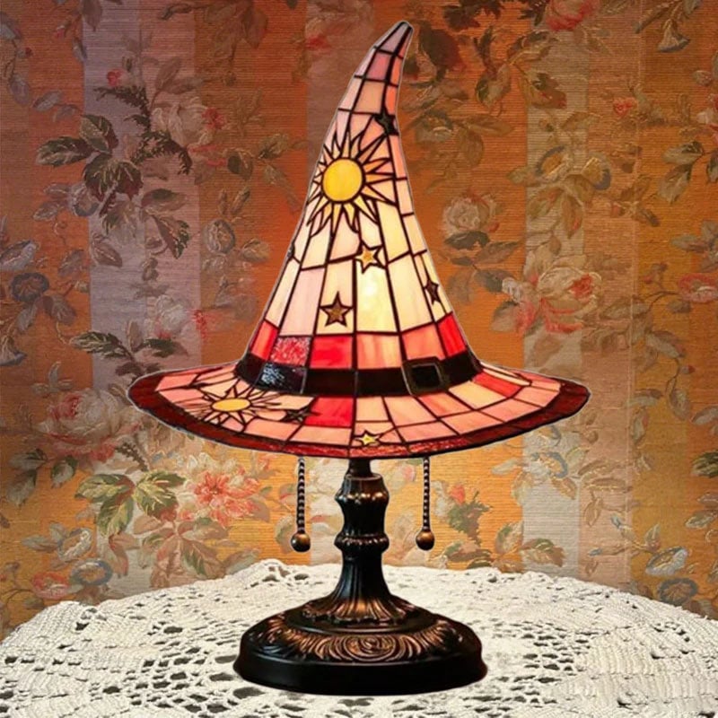 MysticGlow – Witch Hat Stained Glass Night Light
