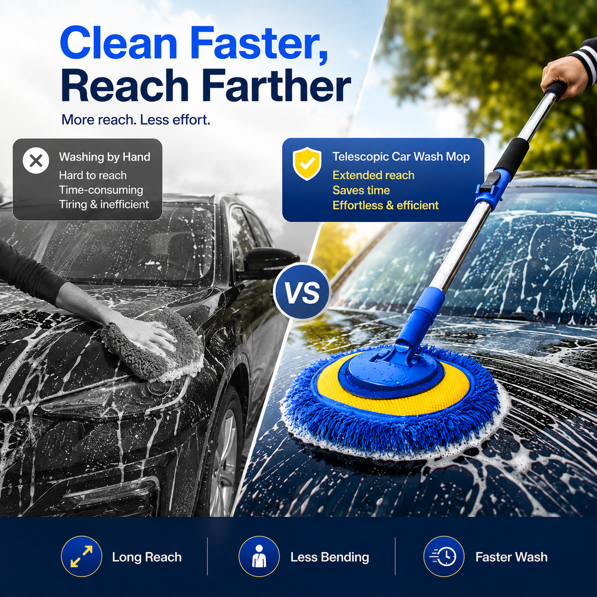 AutoSweep – Telescopic Vehicle Wash Mop