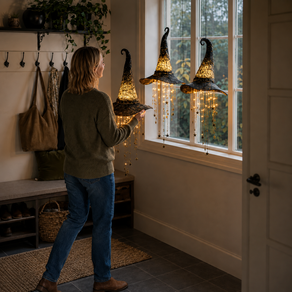 WitchGlow – Lighted Witch Hat Hanging Decor