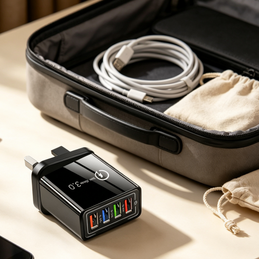 VoltarisCore – 4-Port Quick Charge Travel Adapter
