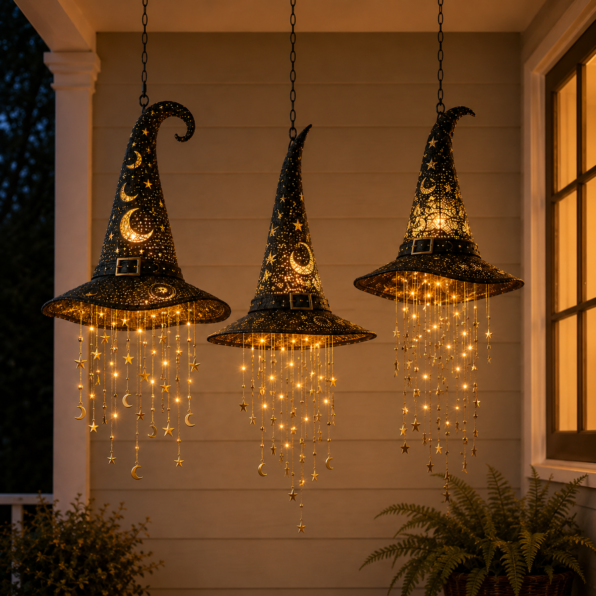 WitchGlow – Lighted Witch Hat Hanging Decor