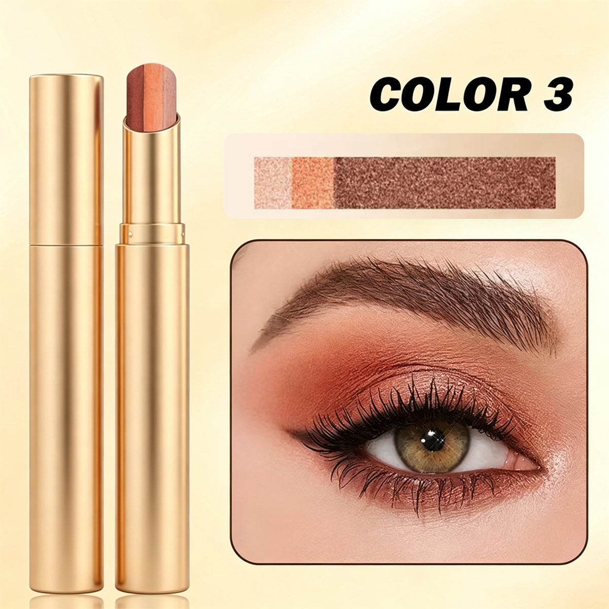 GlowMuse – 3-In-1 Waterproof Shimmer Eyeshadow Stick