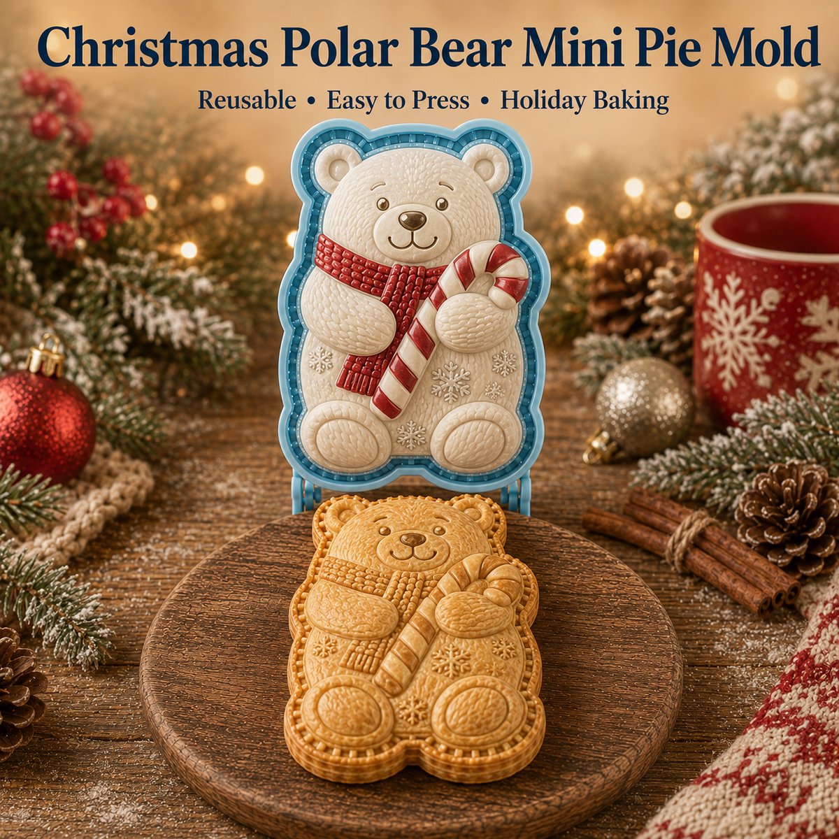 JollyBake – 16-Design Holiday Pie Mold Set