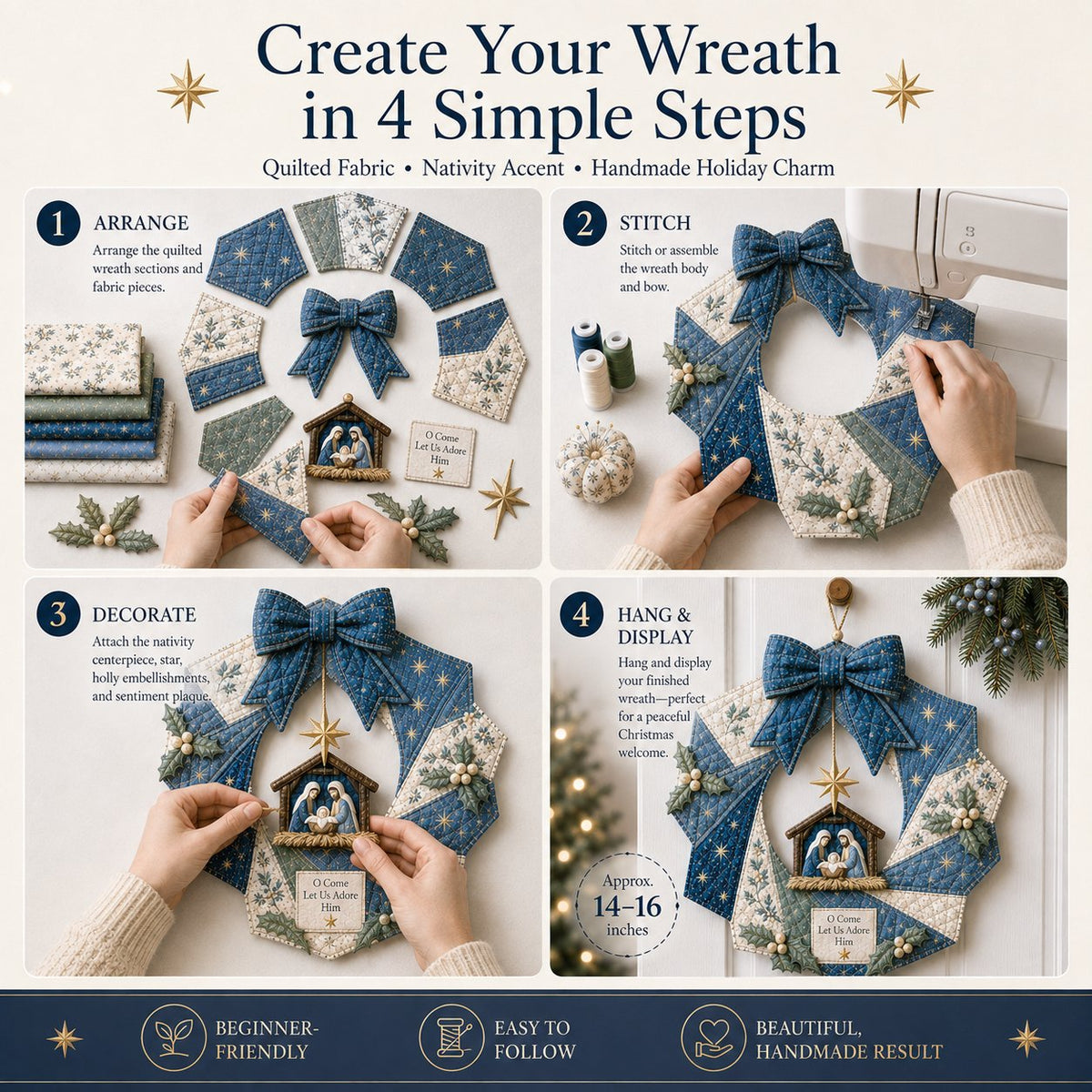 ChristmasCraft – Festive Fabric Wreath Making Kit