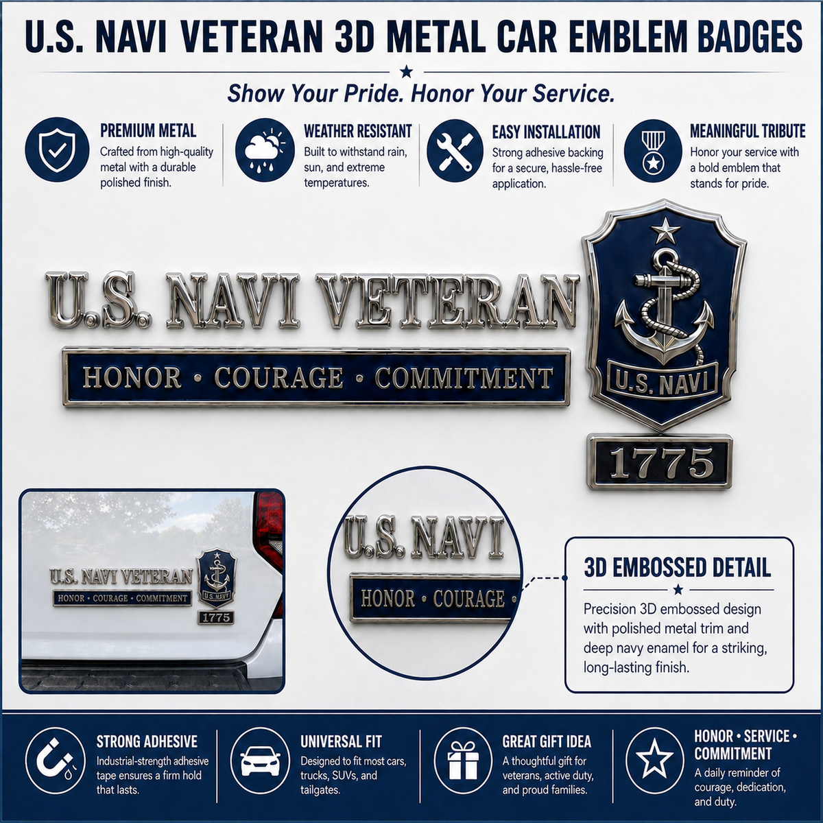 HonorForge – U.S. Military Veteran Car Emblem Collection