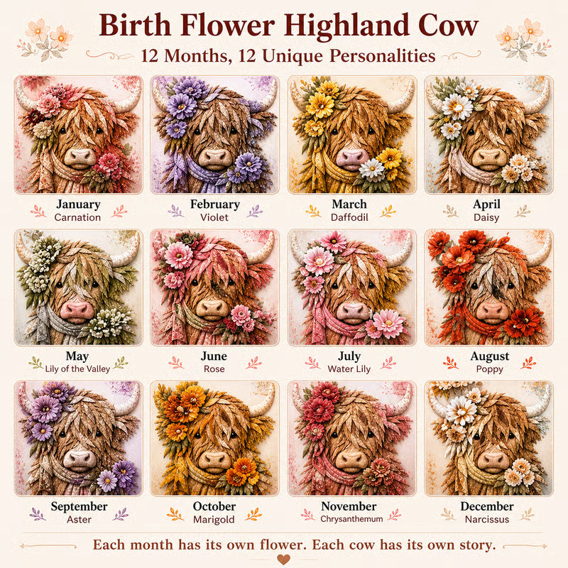 FloralMoo – 3D Highland Cow Fabric Art Kit