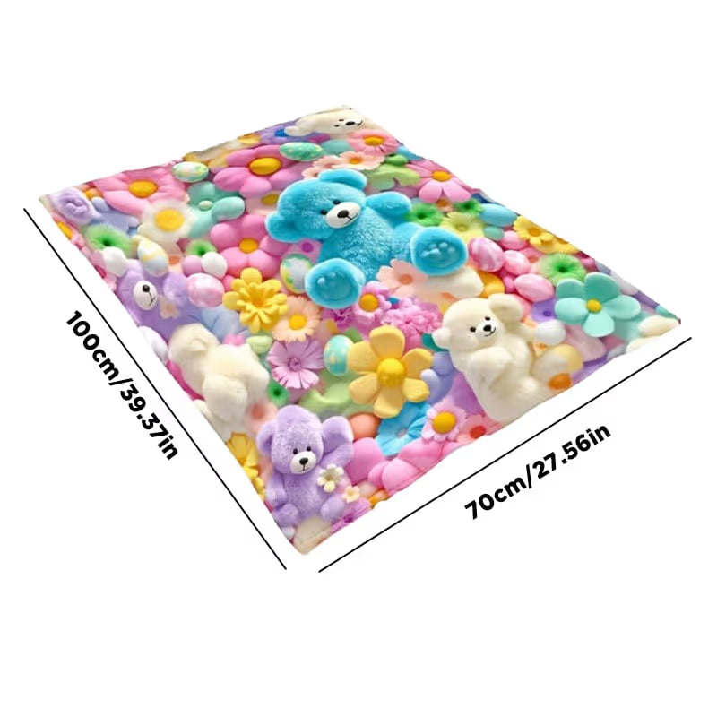 VelvetCloud – Cute Plush 3D Floral Throw Blanket