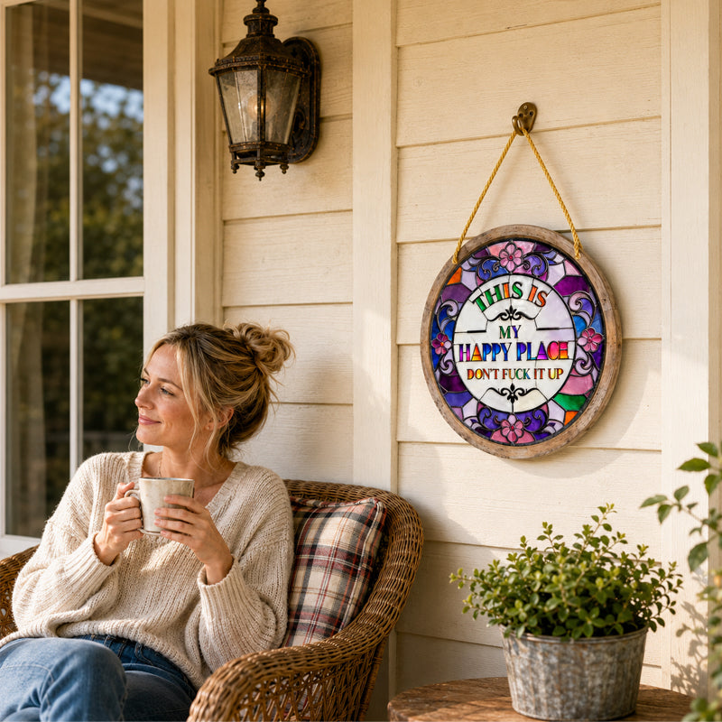 HappyNest – Colorful Vintage Window Hanging Sign