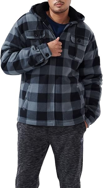 EmberLoom – Men’s Crimson Plaid Cold-Weather Jacket