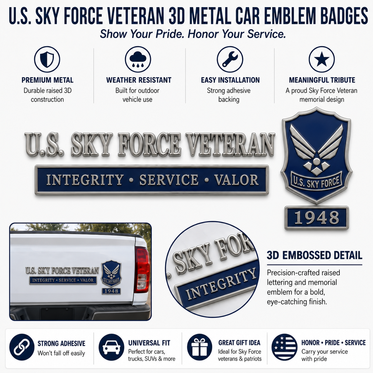 HonorForge – U.S. Military Veteran Car Emblem Collection