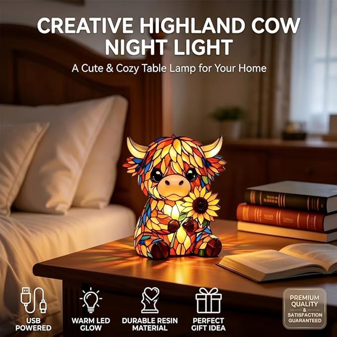 CozyMoo – Highland Cow LED Night Light
