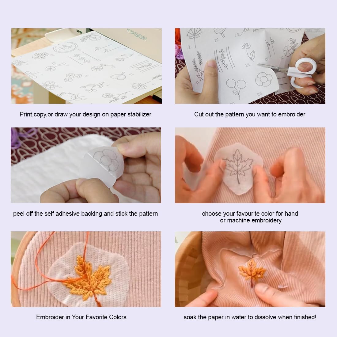 StitchEase – Printable Water-Soluble Embroidery Stabilizer