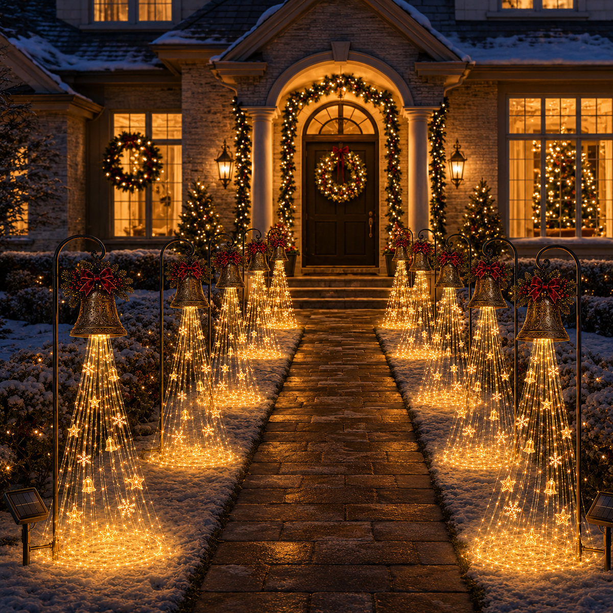 BelloraGlow – Christmas Bell Cascade Solar Yard Light