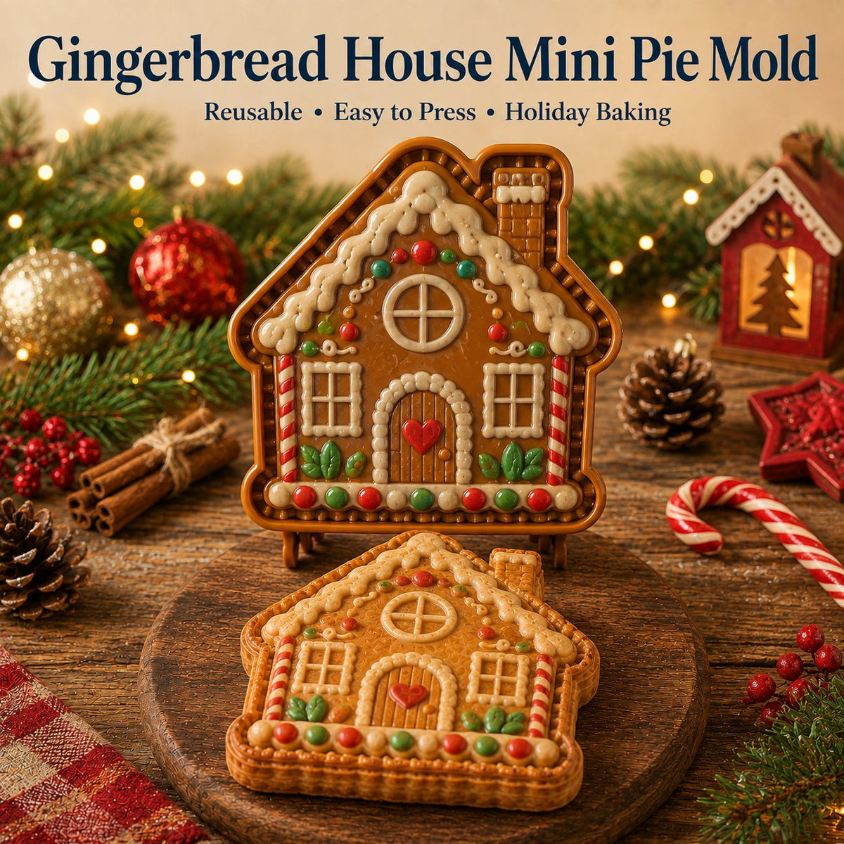 JollyBake – 16-Design Holiday Pie Mold Set
