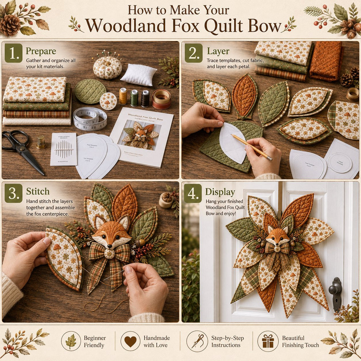 PrettyLoops – Oversized Quilted Bow Craft Kit