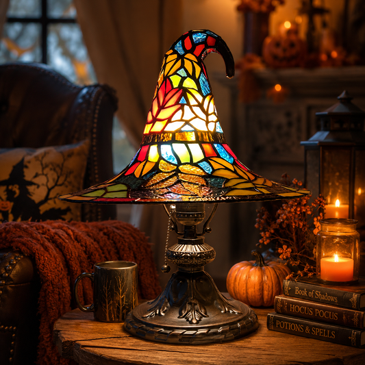 MysticGlow – Witch Hat Stained Glass Night Light
