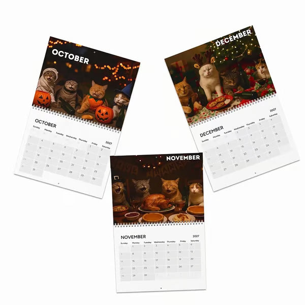 Paws & Pints – Humorous Cats 2027 Wall Calendar