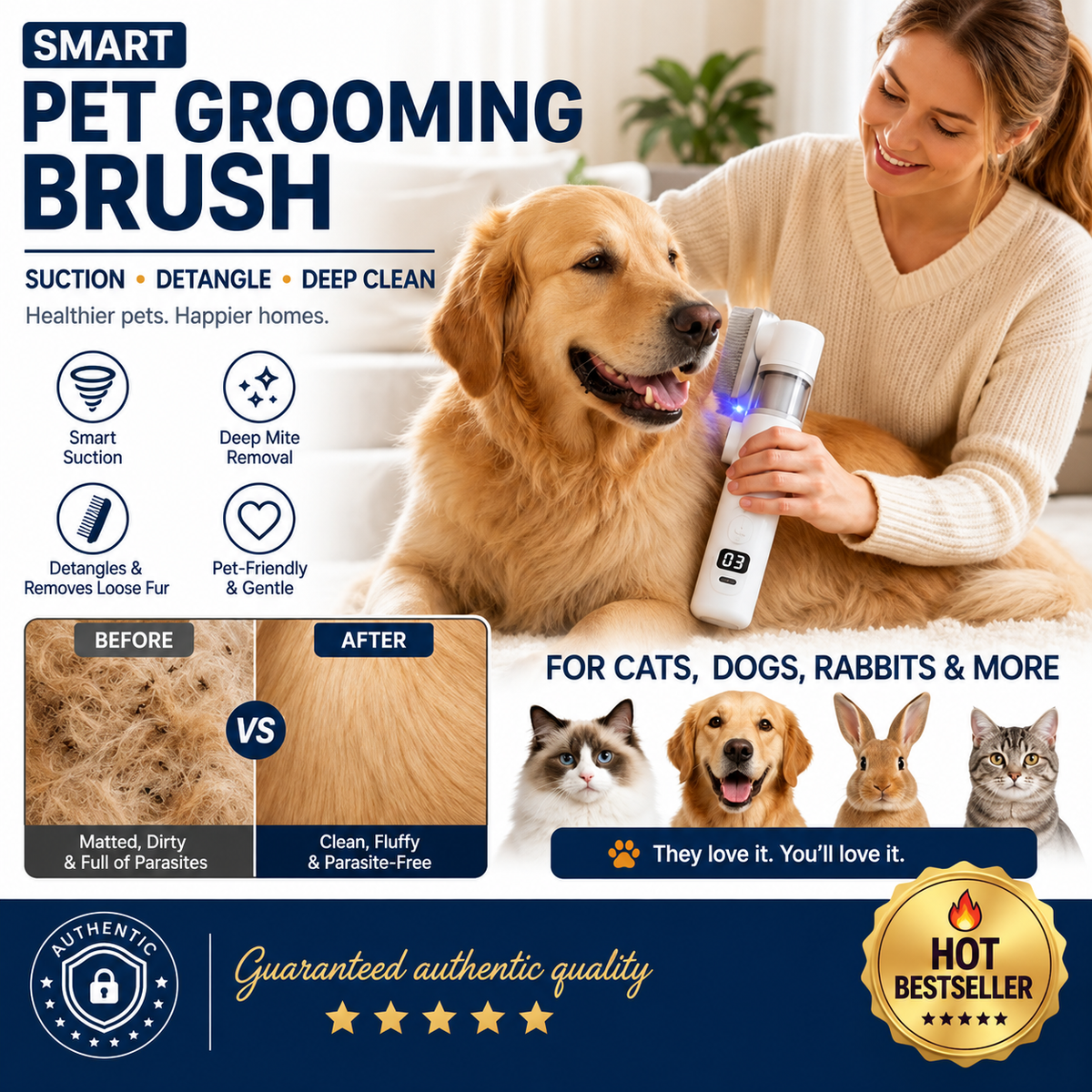 PawVanta – Electric Pet Grooming & Flea Removal Comb