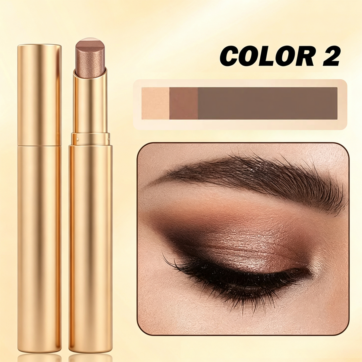 GlowMuse – 3-In-1 Waterproof Shimmer Eyeshadow Stick