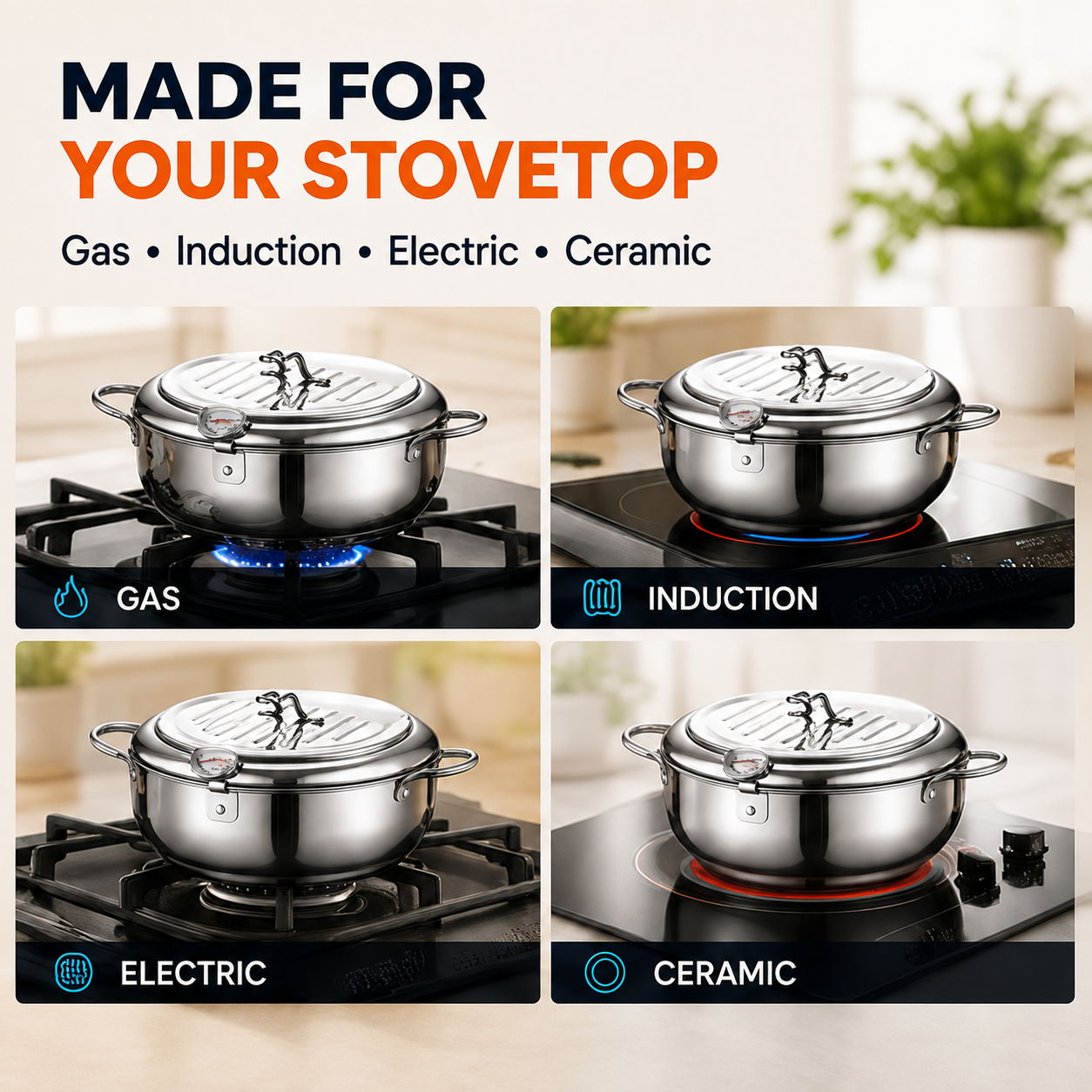FryMaster – 304 Stainless Steel Stovetop Deep Fryer Pot