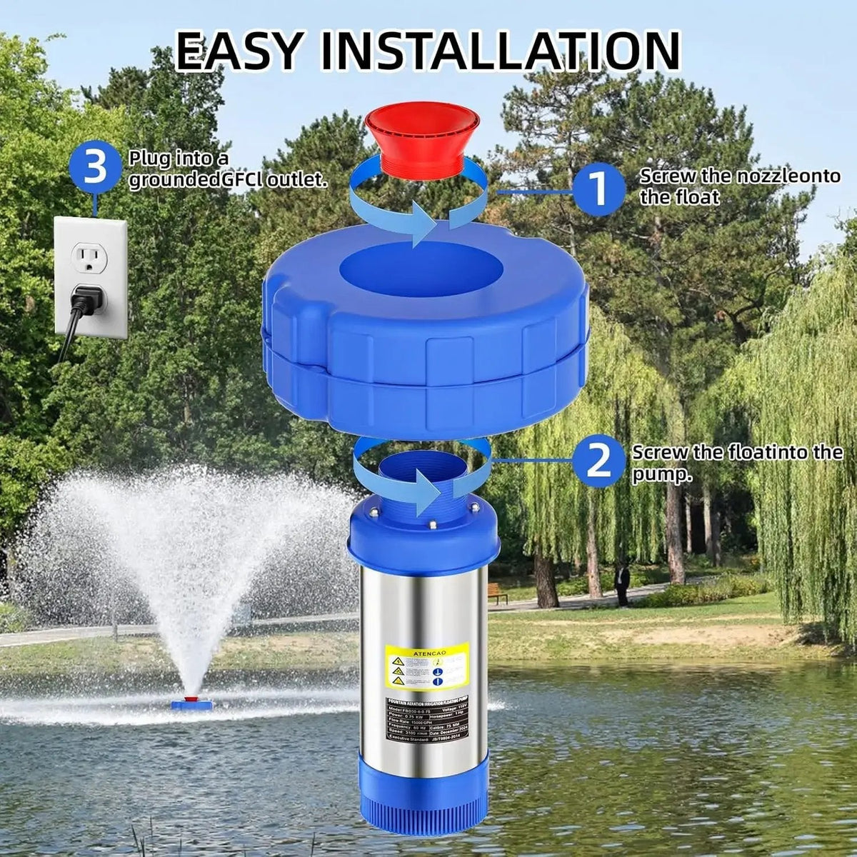 AquaCascade – Floating Pond Aeration Fountain
