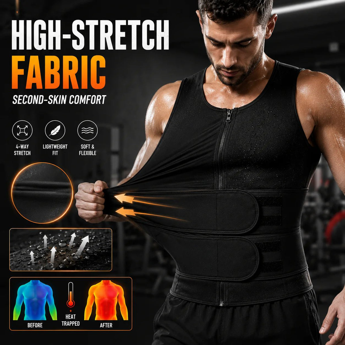 CoreForge – Men’s Sweat Sauna Shaper Vest