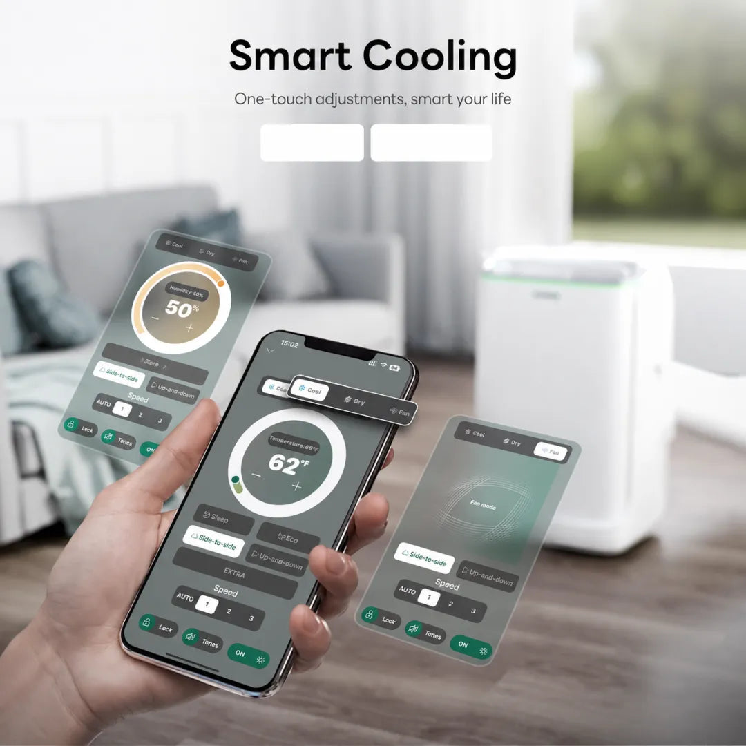 🔥Clearance Sale🔥14,000 BTU Dual Hose Portable AC – Smart Inverter Cooling for Rooms Up to 500 sq. ft.
