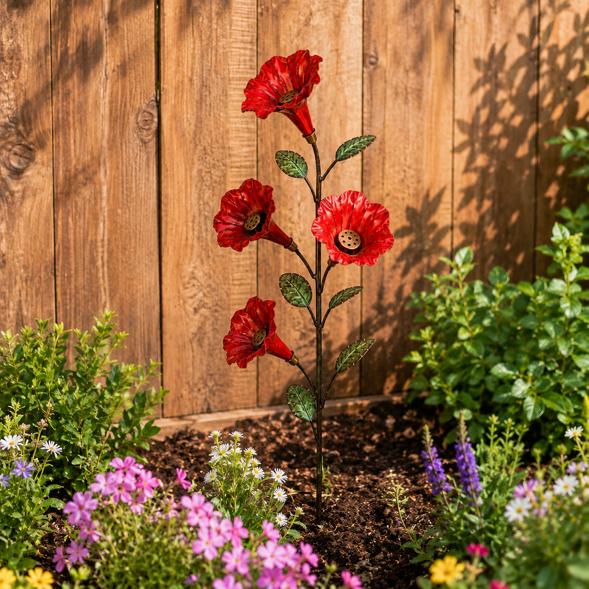 BloomCrest – Vintage Red Flower Hummingbird Feeder