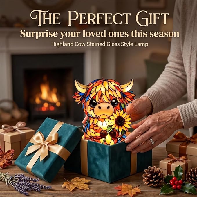 CozyMoo – Highland Cow LED Night Light