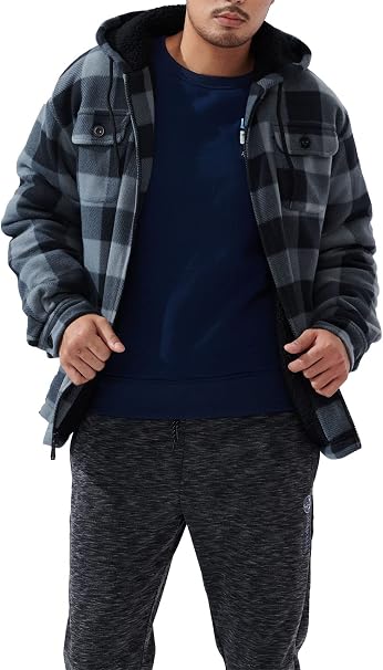 EmberLoom – Men’s Crimson Plaid Cold-Weather Jacket