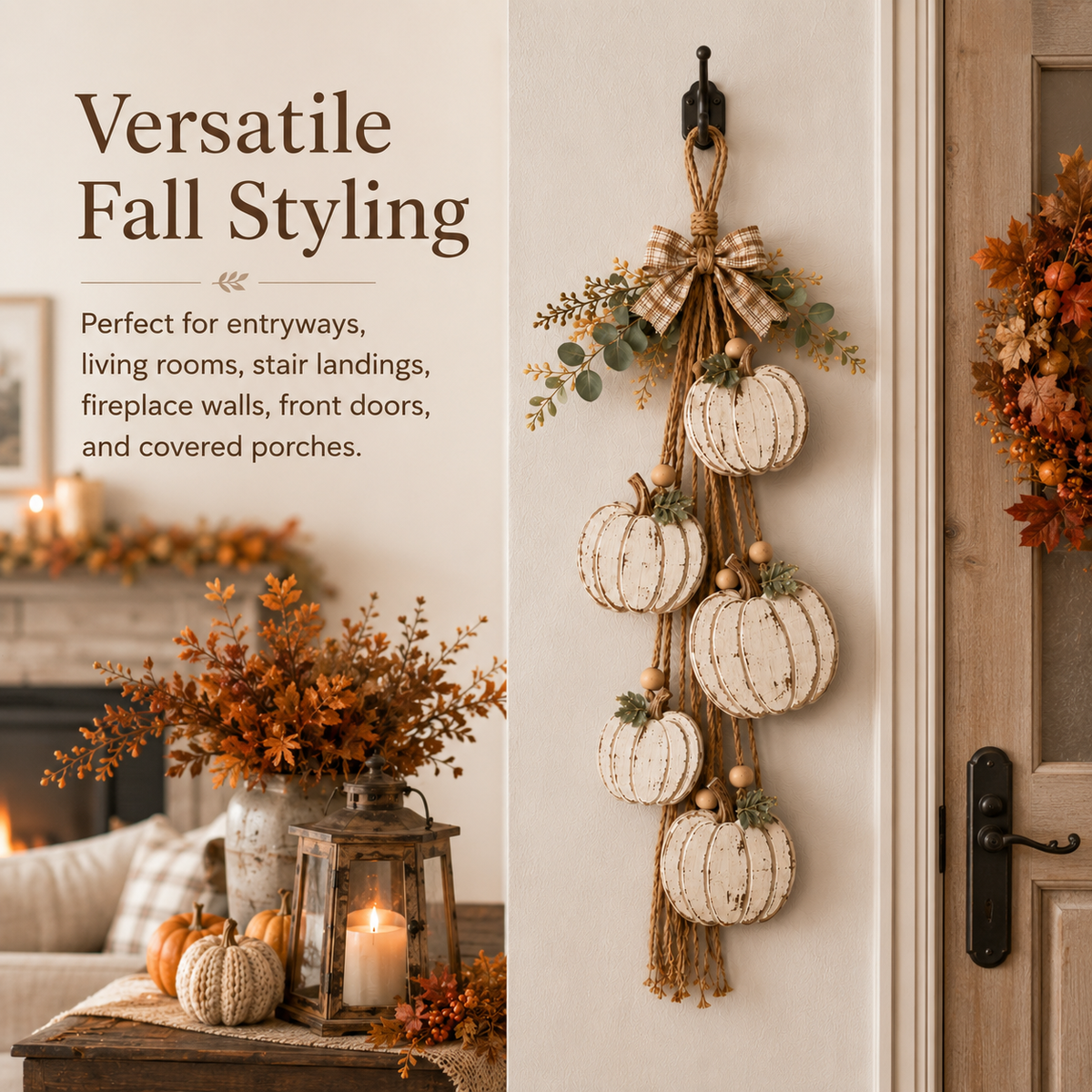 PumpkinCrest – 5-Pumpkin Fall Door Décor