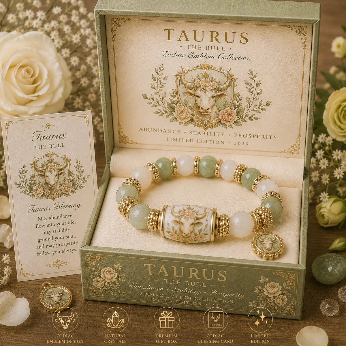 ZodiacBloom – Birth Sign Stone Charm Bracelet