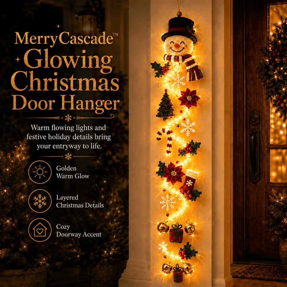 MerryGlow – Cascading Christmas Lighted Door Hanger