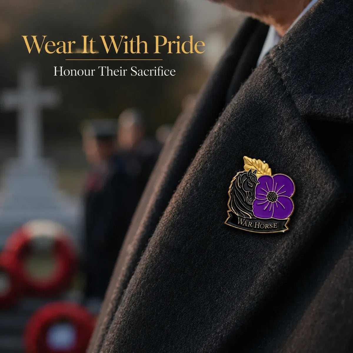 ReMemora – War Horse Purple Poppy Remembrance Brooch